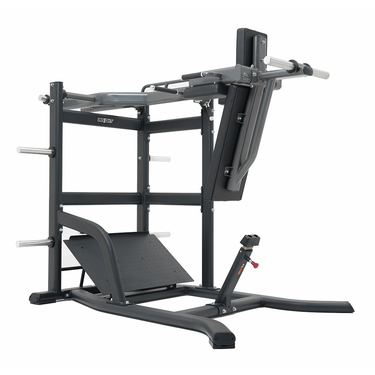 Insight Fitness Pendulum Squat - SH033 with adjustable height settings and a weight plate storage area.